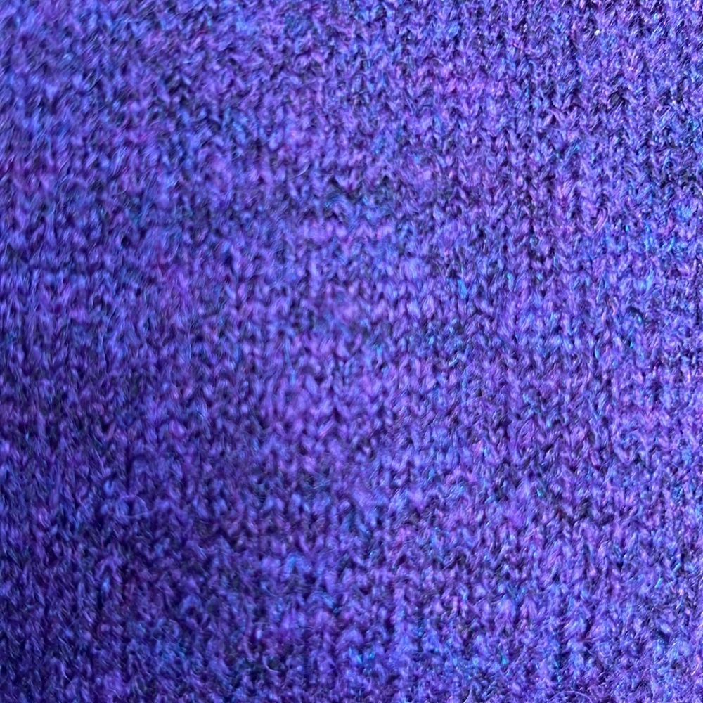 Terry Lewis Purple sweater cardigan wrap w/button & Fringe clip Size Large - Picture 11 of 12